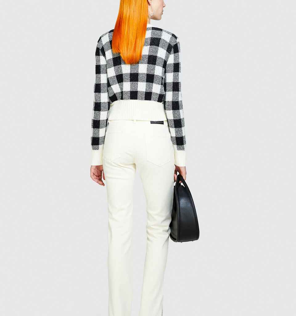 Colorful jeans with slits - women's slim fit jeans - Creamy White | Sisley image number 3